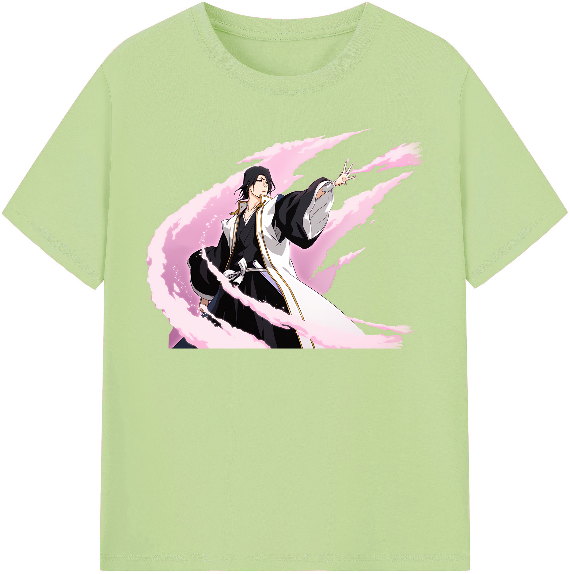 （画像用） ブリーチ くちき びゃくや BLEACH Kuchiki Byakuya 綿100％半袖Tシャツ（フロントプリント）